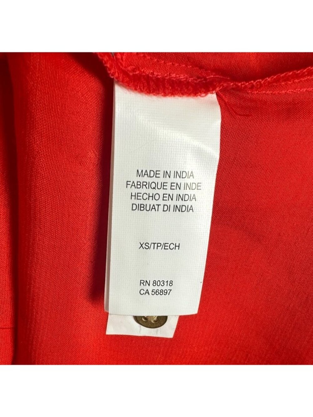 Lucky Brand NWT Red Tie Neck Viscose Blouse Women's XS Long Sleeve Boho Office - Picture 6 of 6